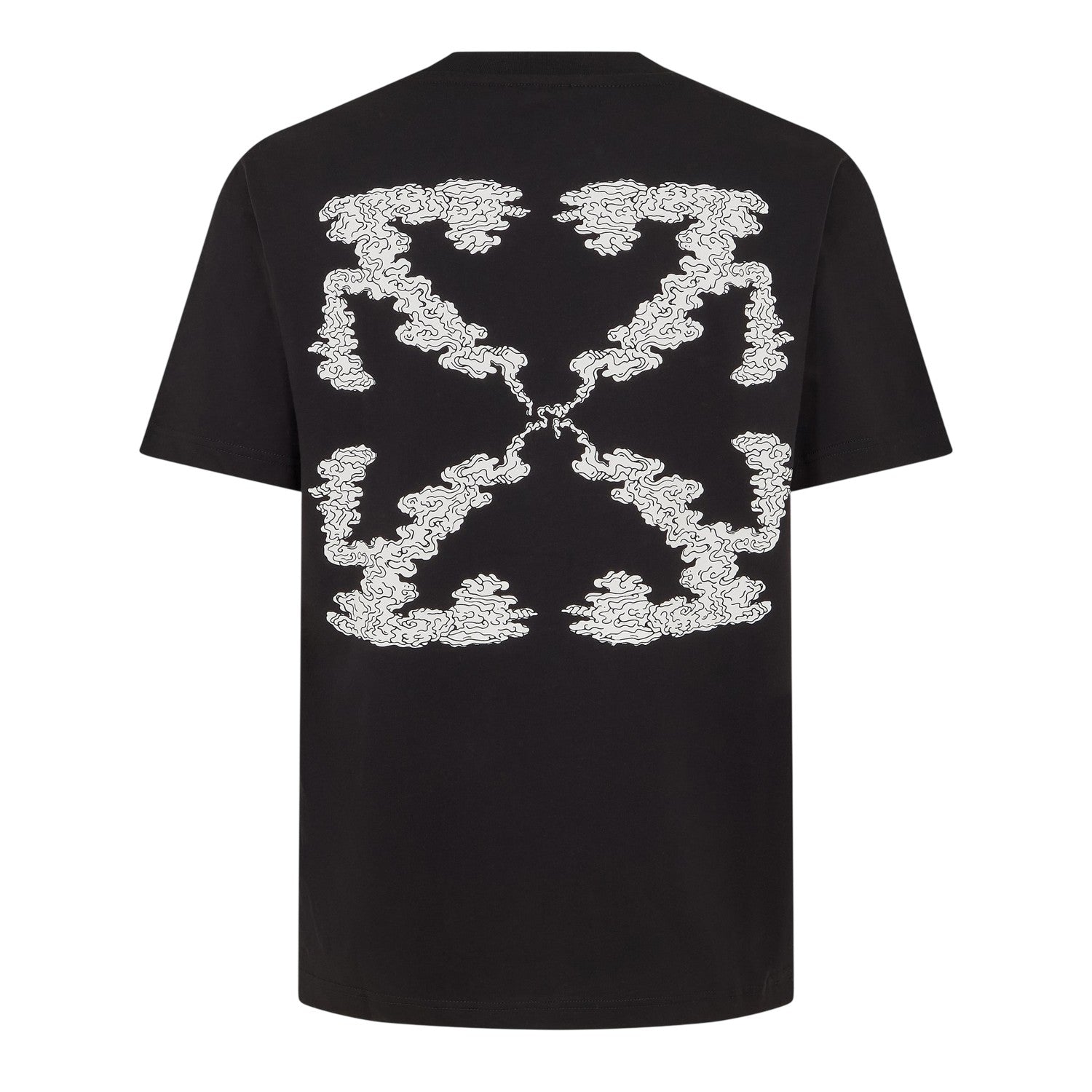 Black - Back - Off White Unisex Adult Cloud Logo T-Shirt