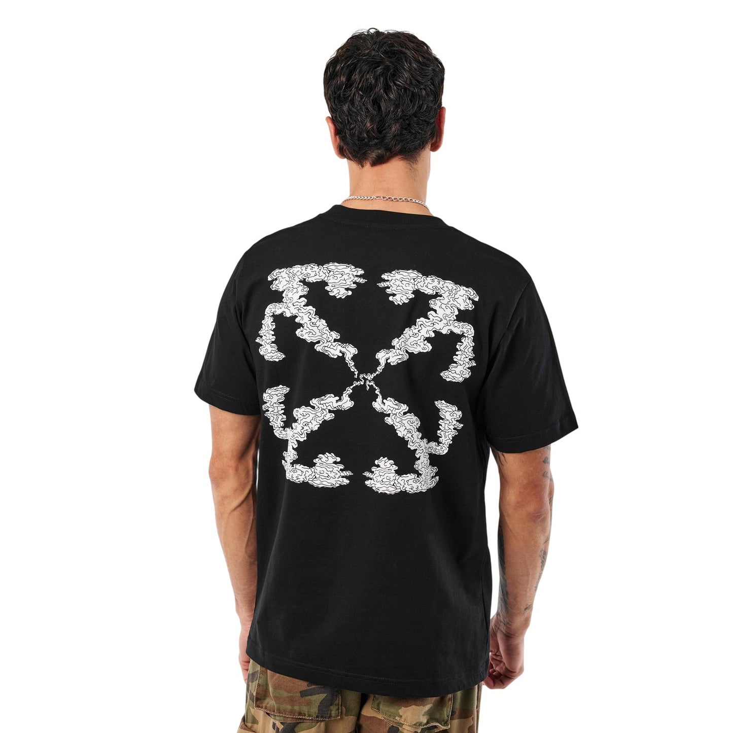 Black - Lifestyle - Off White Unisex Adult Cloud Logo T-Shirt