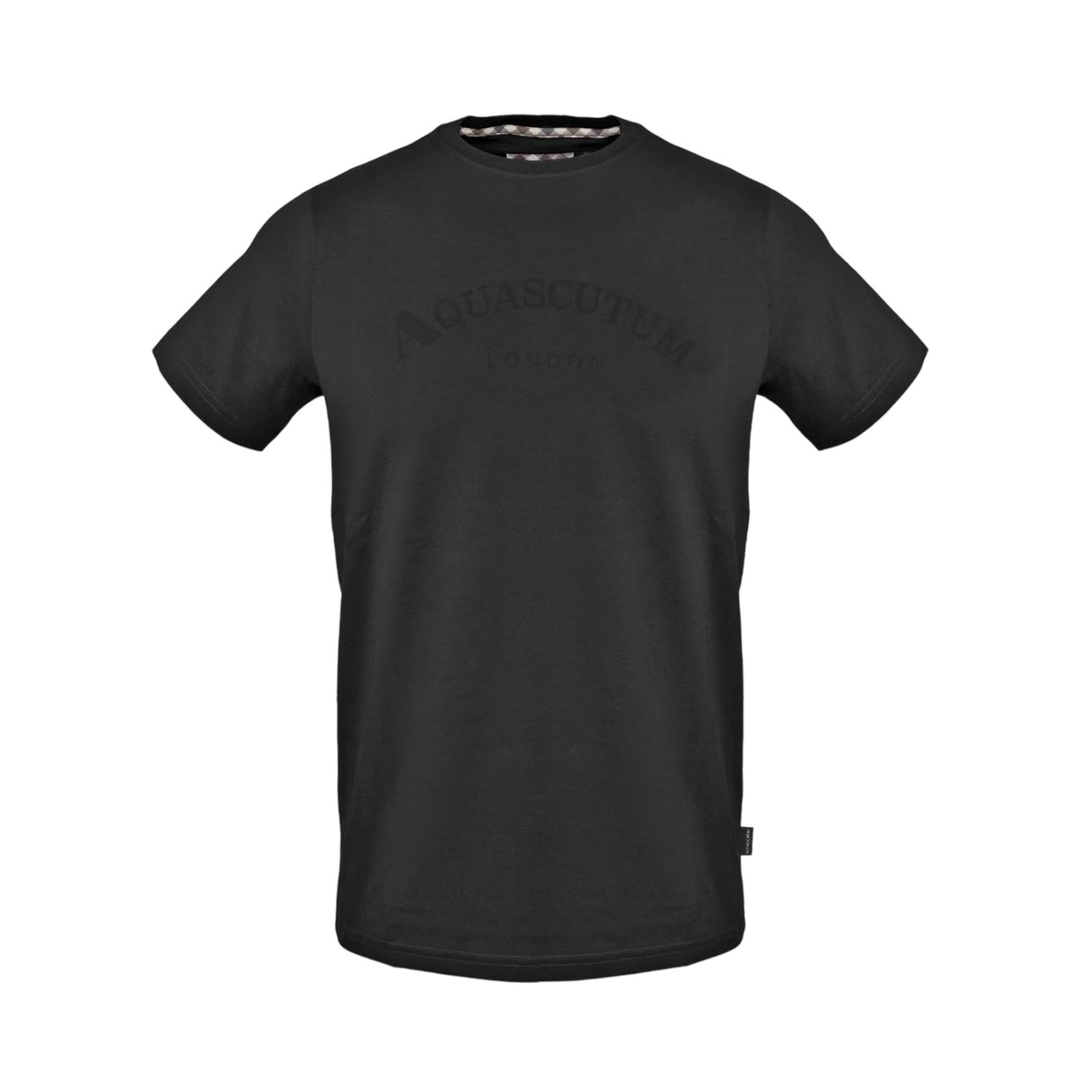Black - Front - Aquascutum Mens Tonal Logo Jersey T-Shirt