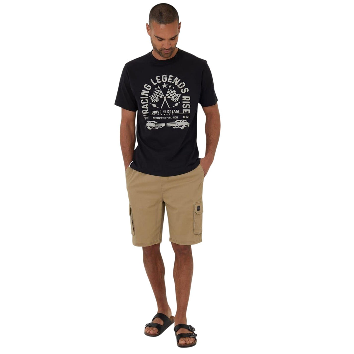 Black - Side - Threadbare Unisex Adult Neilson Regular T-Shirt