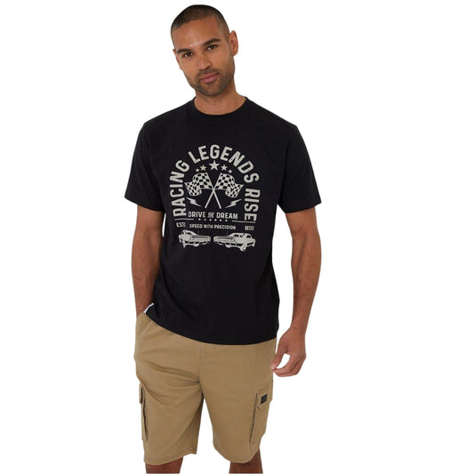Black - Front - Threadbare Unisex Adult Neilson Regular T-Shirt