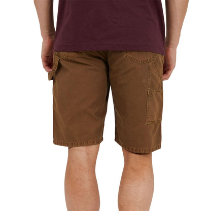 Brown - Back - Brave Soul Mens Woven Carpenter Loose Fit Casual Shorts