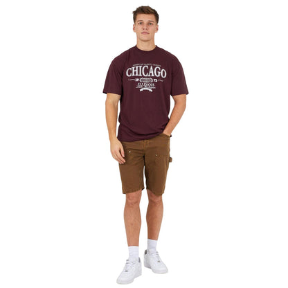 Brown - Side - Brave Soul Mens Woven Carpenter Loose Fit Casual Shorts