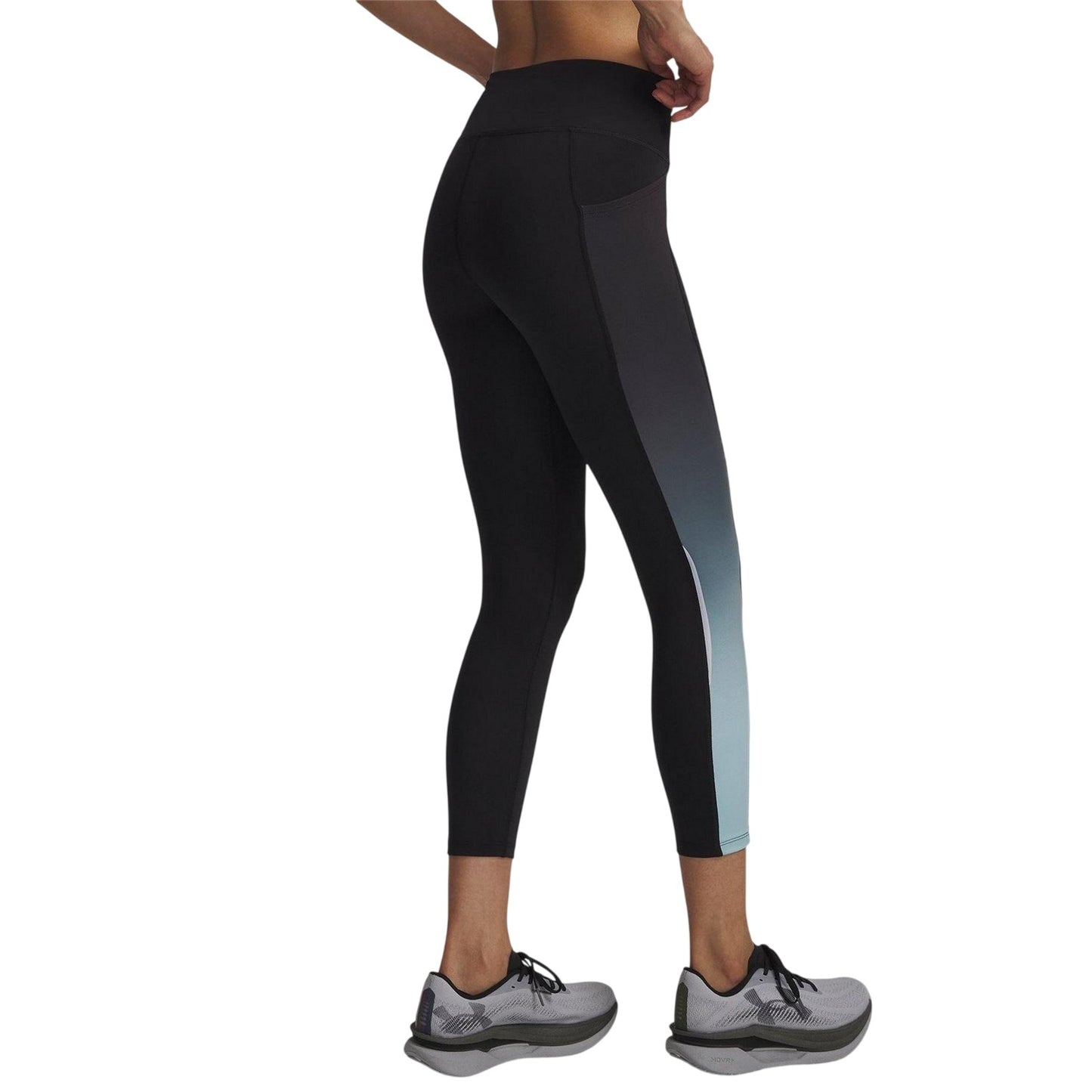 Black-Mint-Reflective - Back - Under Armour Womens-Ladies Performance Leggings
