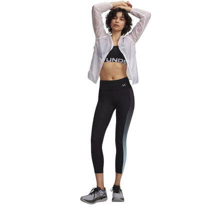 Black-Mint-Reflective - Side - Under Armour Womens-Ladies Performance Leggings