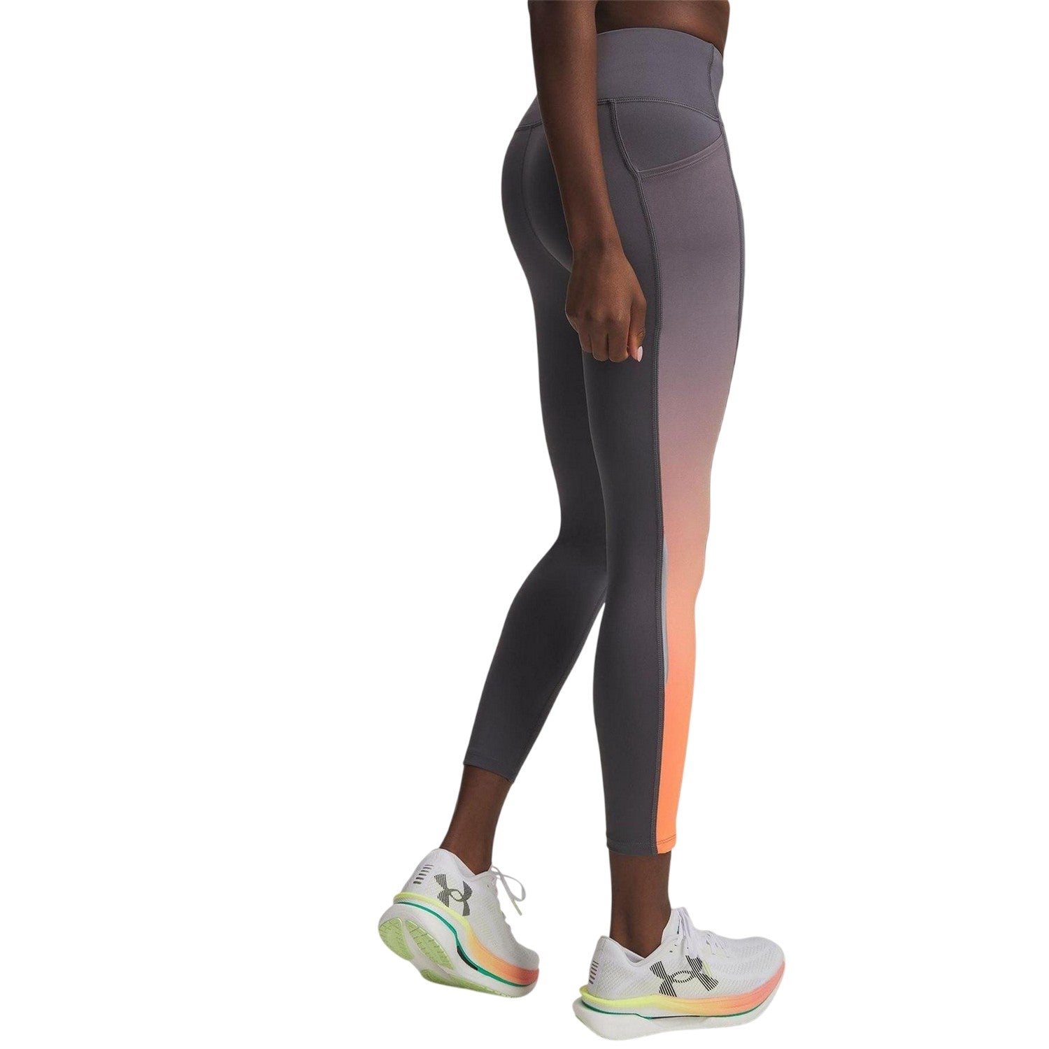 Castle Rock-Tangerine-Reflective - Back - Under Armour Womens-Ladies Performance Leggings