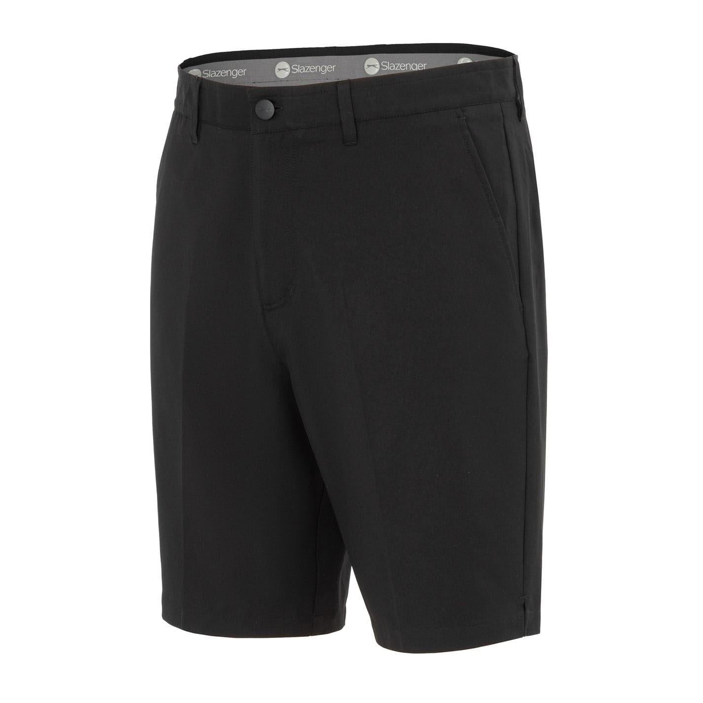 Black - Side - Slazenger Mens Polyester Golf Shorts