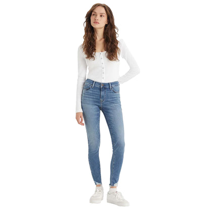Denim - Side - Levis Womens-Ladies 710 Super Moving Right Along Skinny Jeans