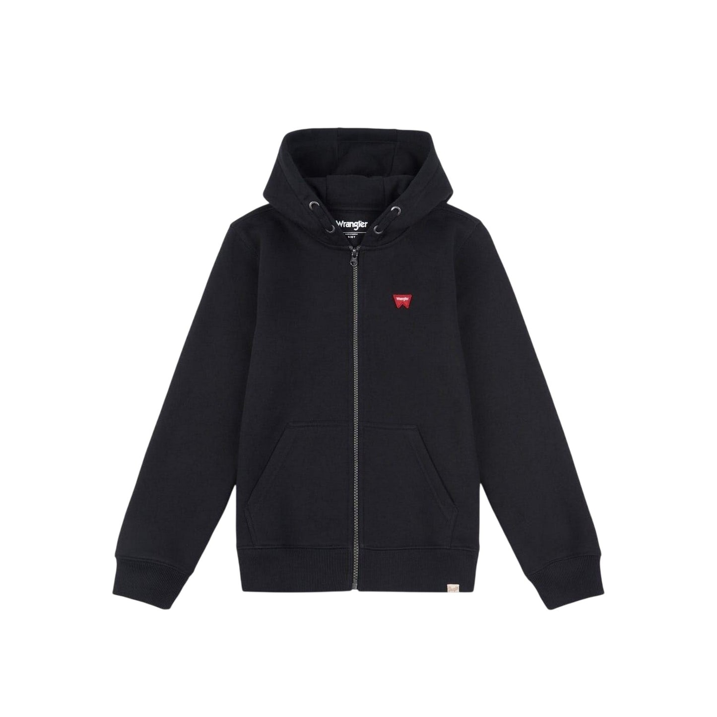 Black - Front - Wrangler Childrens-Kids Regular Long-Sleeved Drawstring Hoodie