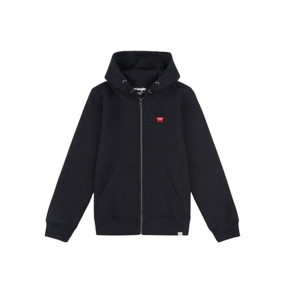 Black - Front - Wrangler Childrens-Kids Regular Long-Sleeved Drawstring Hoodie