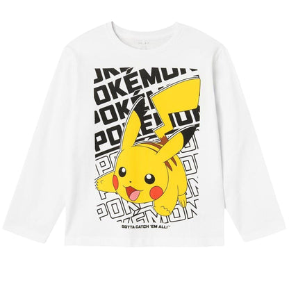 Bright White - Front - Pokemon Childrens-Kids Pikachu T-Shirt