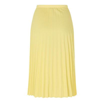 Yellow - Back - Lacoste Womens-Ladies Pleated Polyester Midi Skirt