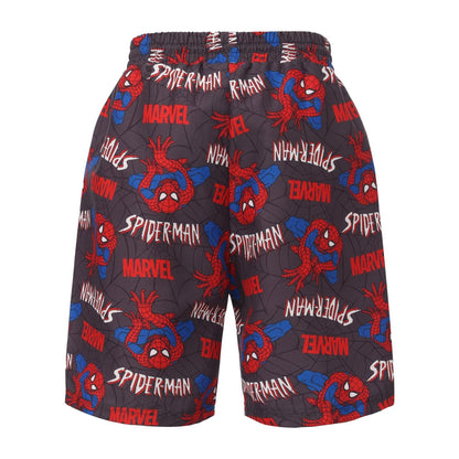 Multicoloured - Back - Spider-Man Childrens-Kids All-Over Print Swim Shorts