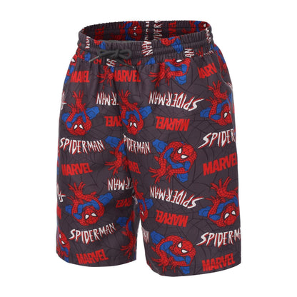 Multicoloured - Side - Spider-Man Childrens-Kids All-Over Print Swim Shorts