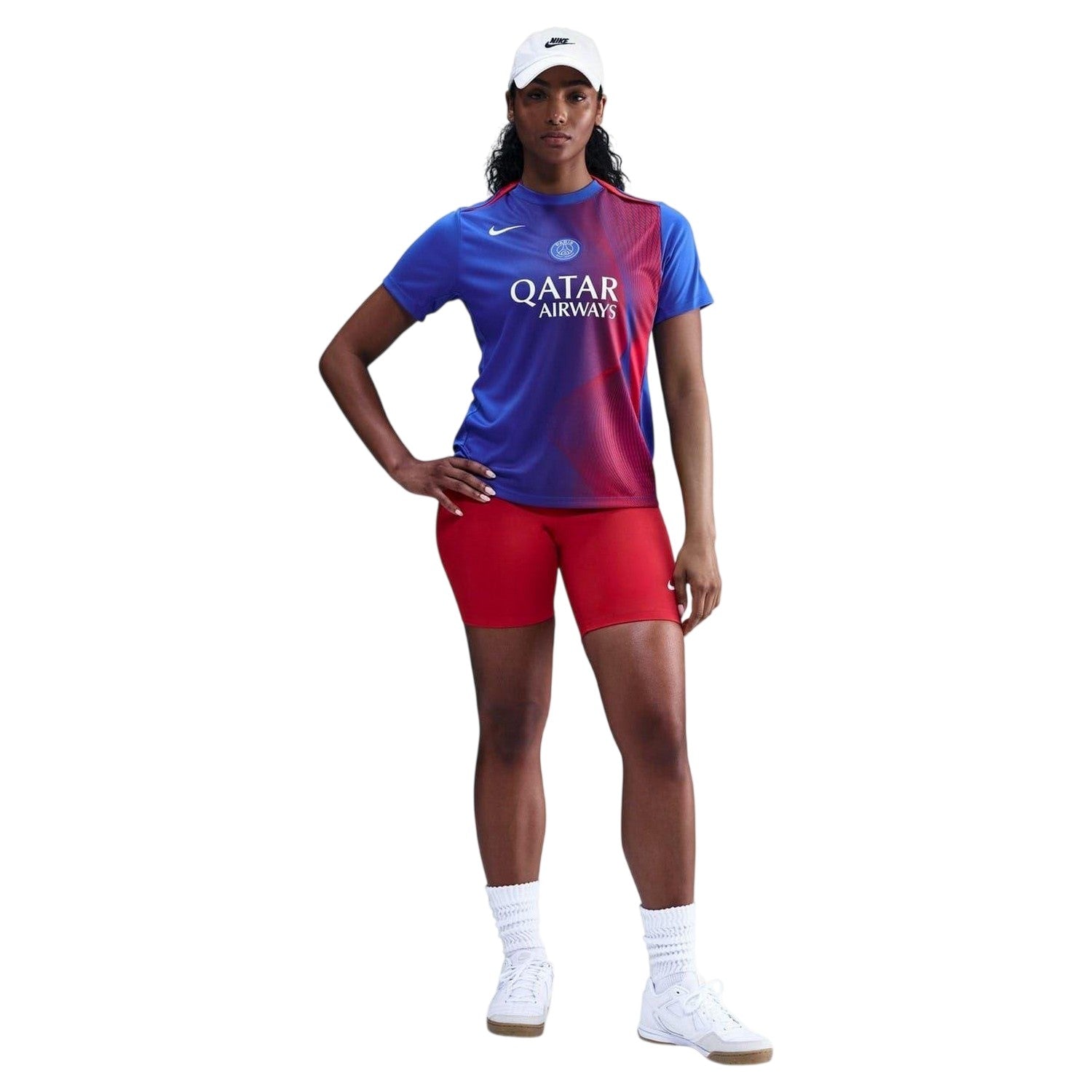 Blue-Red - Side - Nike Womens-Ladies 2025-2026 Paris Saint Germain FC Shirt