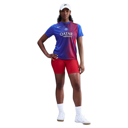 Blue-Red - Side - Nike Womens-Ladies 2025-2026 Paris Saint Germain FC Shirt
