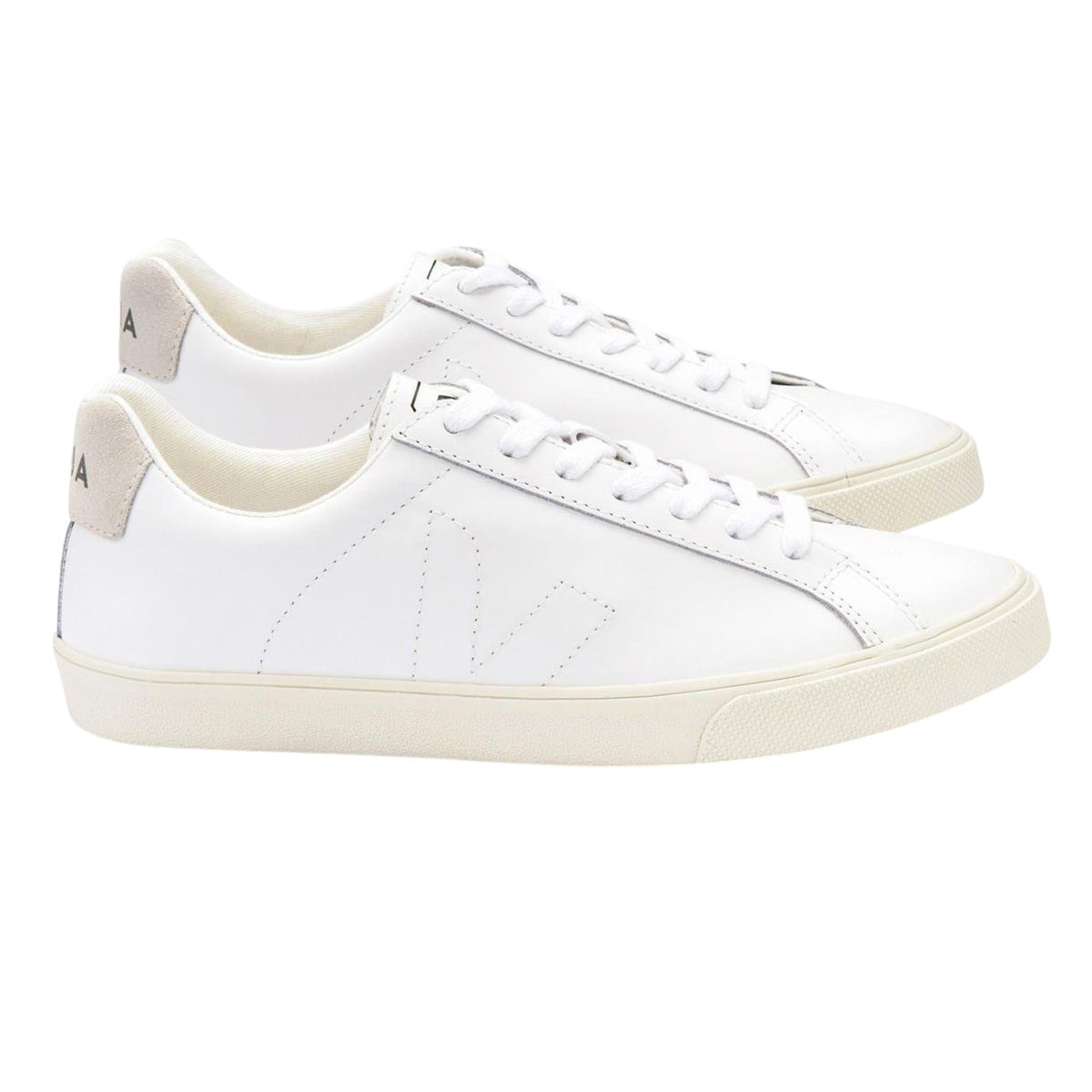 White - Side - Veja Mens Esplar Leather Trainers