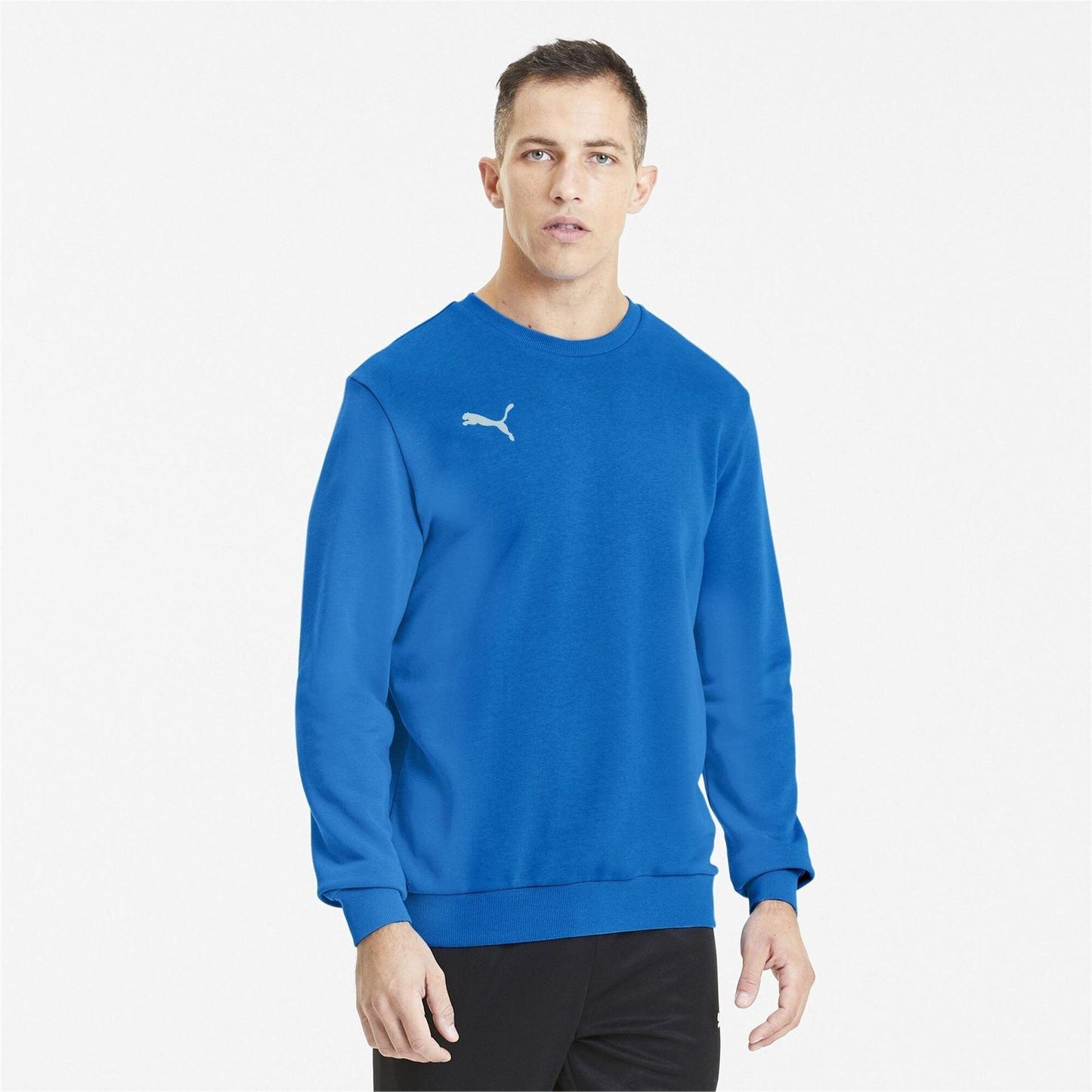 Electric Blue Lemonade - Side - Puma Mens Crew Neck Regular Sweatshirt