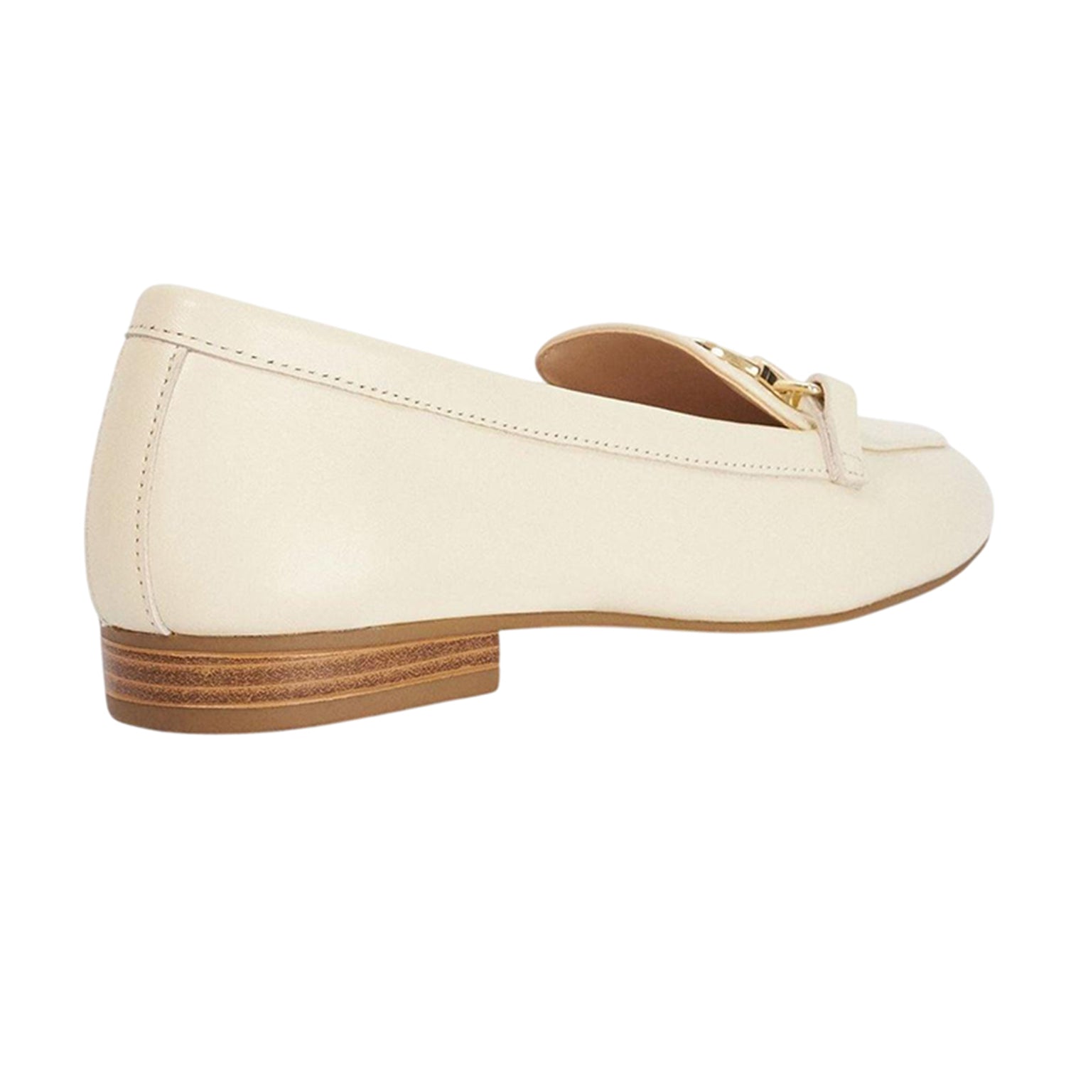 Ecru - Back - Dune London Womens-Ladies Lo Gladia Leather Loafers