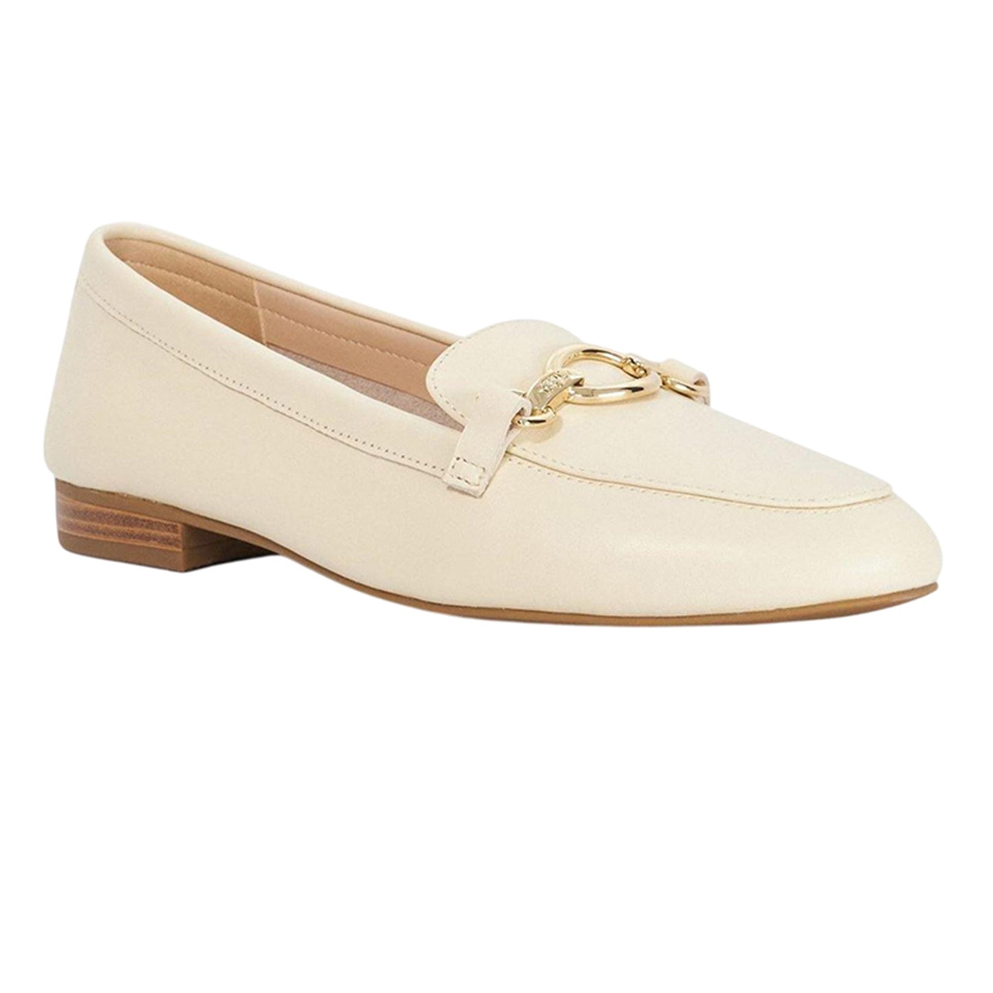 Ecru - Side - Dune London Womens-Ladies Lo Gladia Leather Loafers