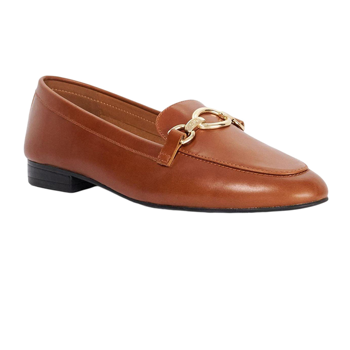 Tan - Front - Dune London Womens-Ladies Lo Gladia Leather Loafers
