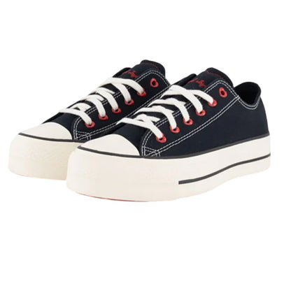 Black - Back - Converse Womens-Ladies Chuck Taylor Canvas Platform Shoes