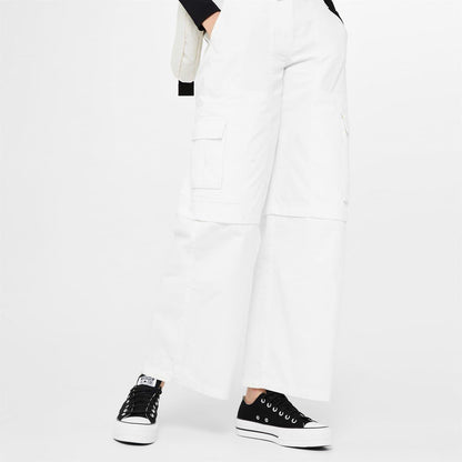 Black-White - Back - Converse Womens-Ladies Chuck Taylor Canvas Platform Shoes