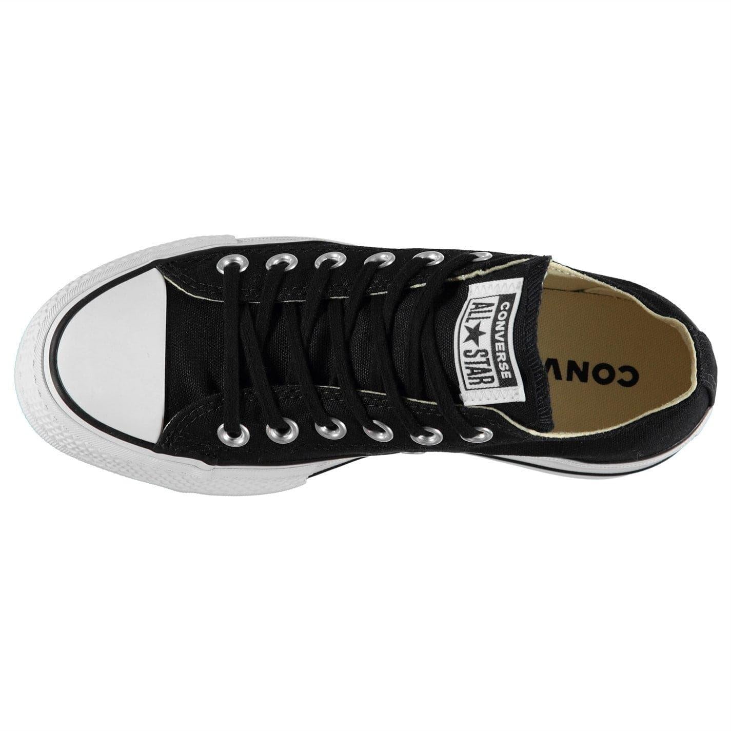 Black-White - Side - Converse Womens-Ladies Chuck Taylor Canvas Platform Shoes