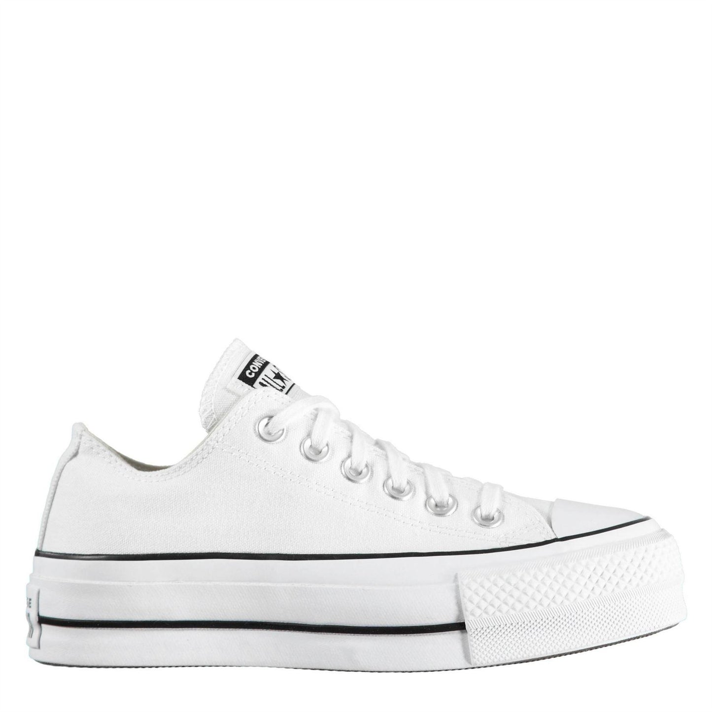 White-Black - Front - Converse Womens-Ladies Chuck Taylor Canvas Platform Shoes