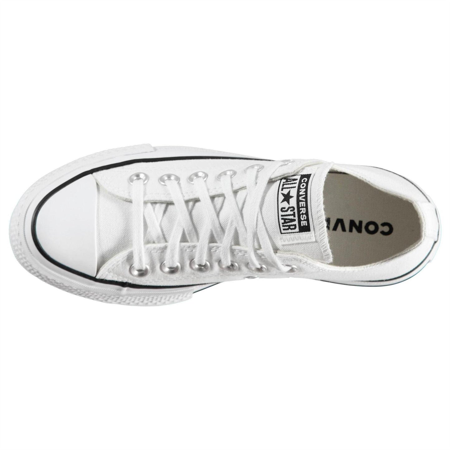 White-Black - Lifestyle - Converse Womens-Ladies Chuck Taylor Canvas Platform Shoes