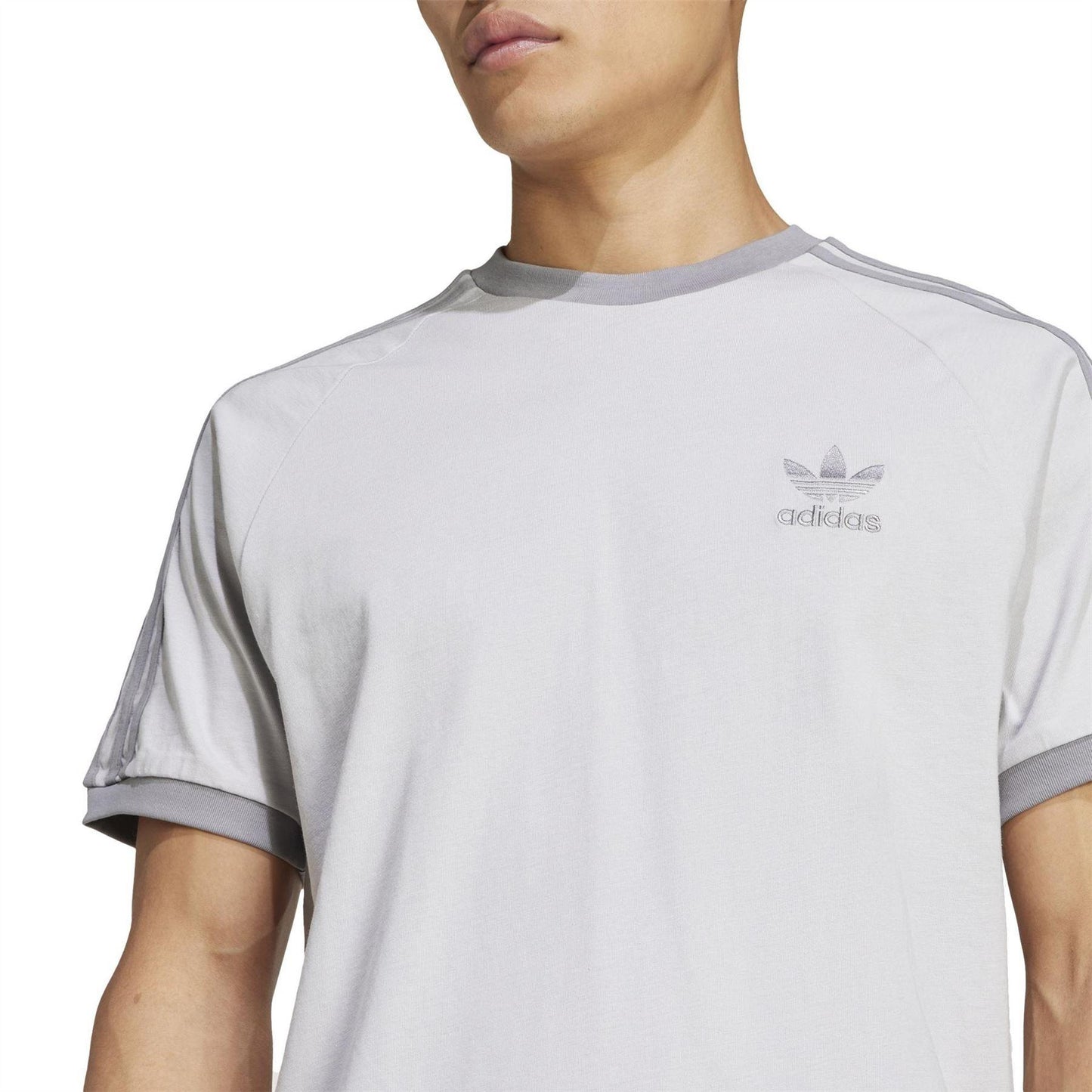 Grey - Lifestyle - Adidas Mens 3 Stripes Cotton T-Shirt
