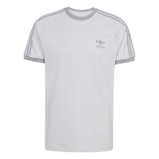 Grey - Front - Adidas Mens 3 Stripes Cotton T-Shirt