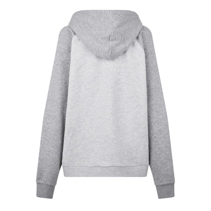 Light Heather - Back - Jack Wills Womens-Ladies Colour Block Raglan Full Zip Hoodie