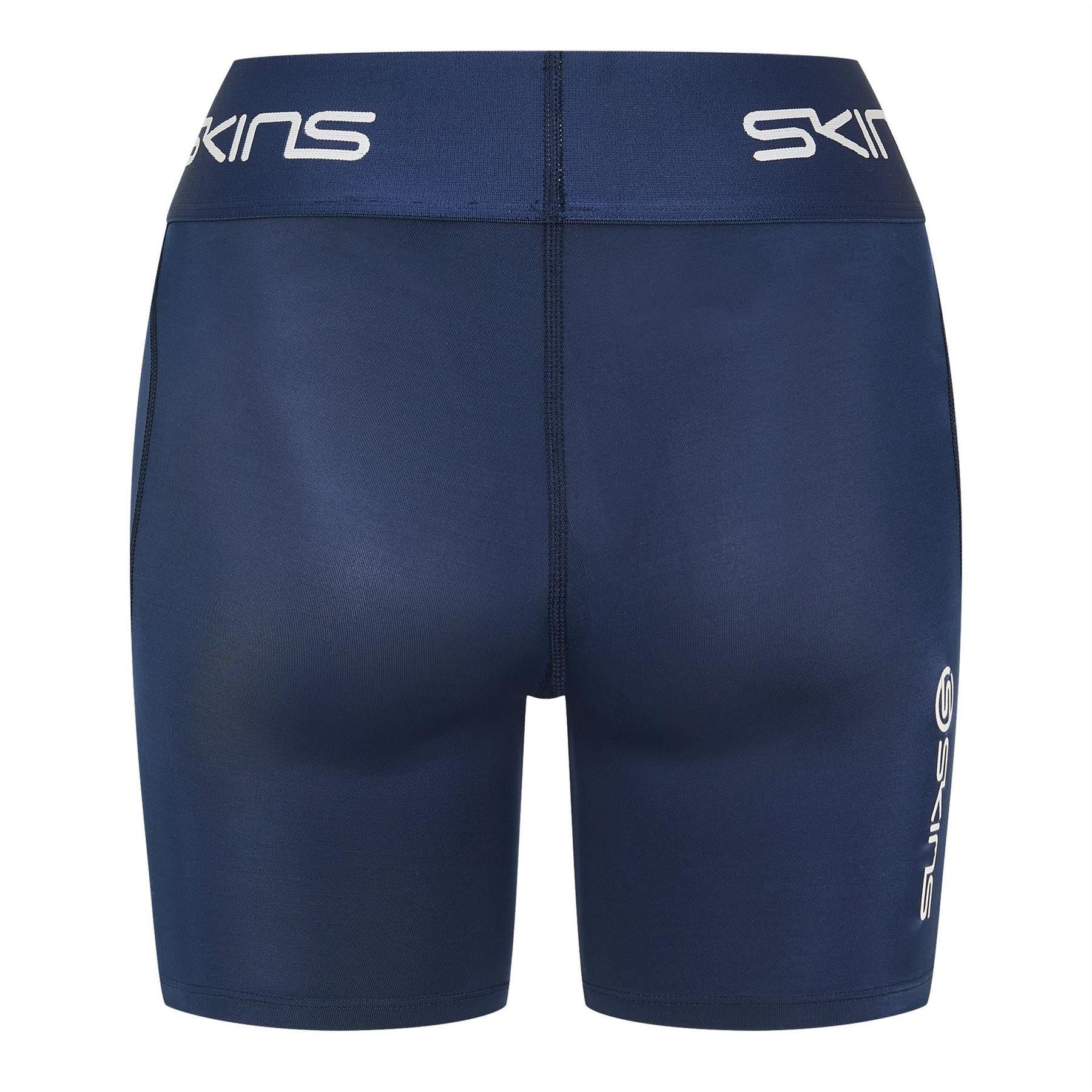 Blue - Back - Skins Womens-Ladies Series-1 Compression Shorts