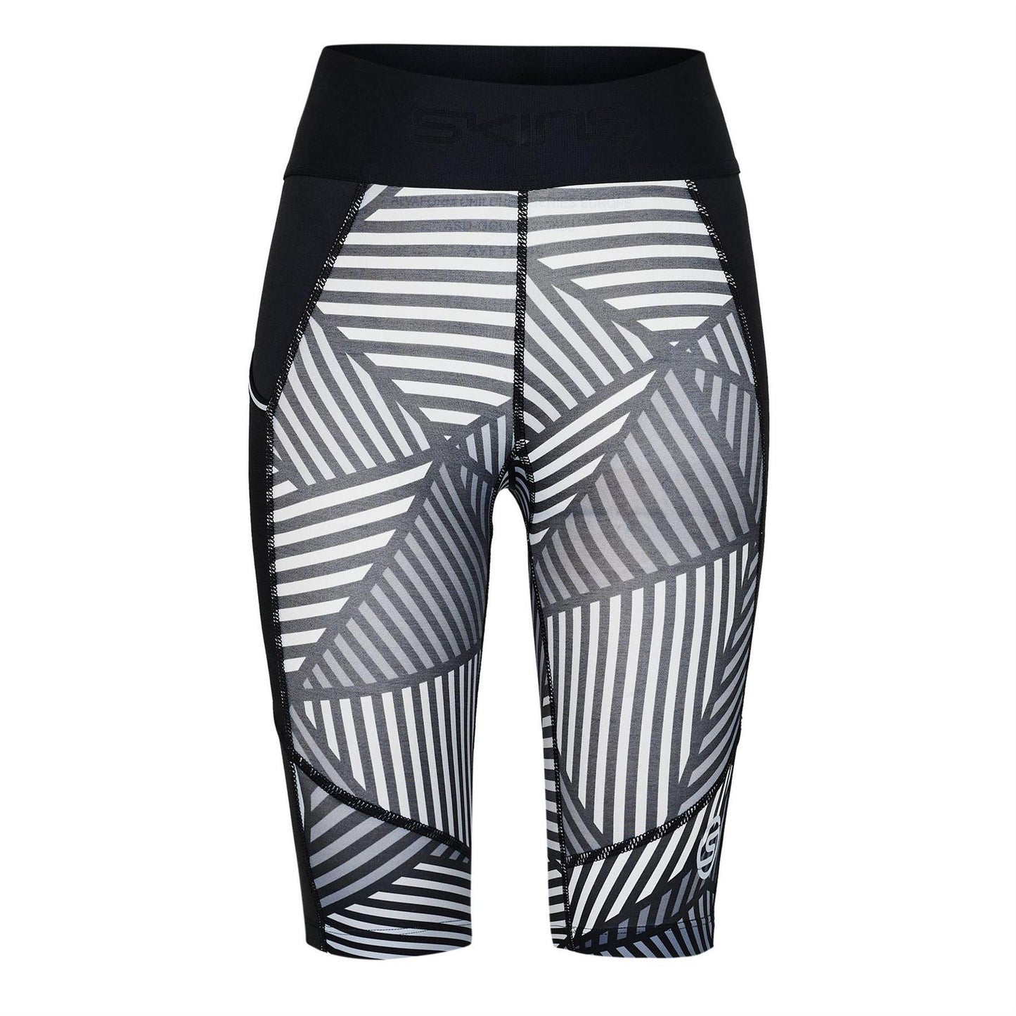 White-Black - Front - Skins Womens-Ladies Series-1 Compression Shorts