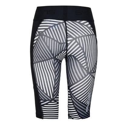 White-Black - Back - Skins Womens-Ladies Series-1 Compression Shorts