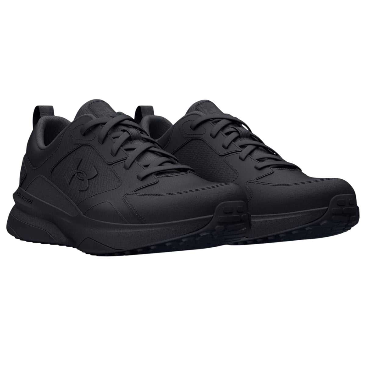 Triple Black - Side - Under Armour Mens Charged Edge Leather Trainers