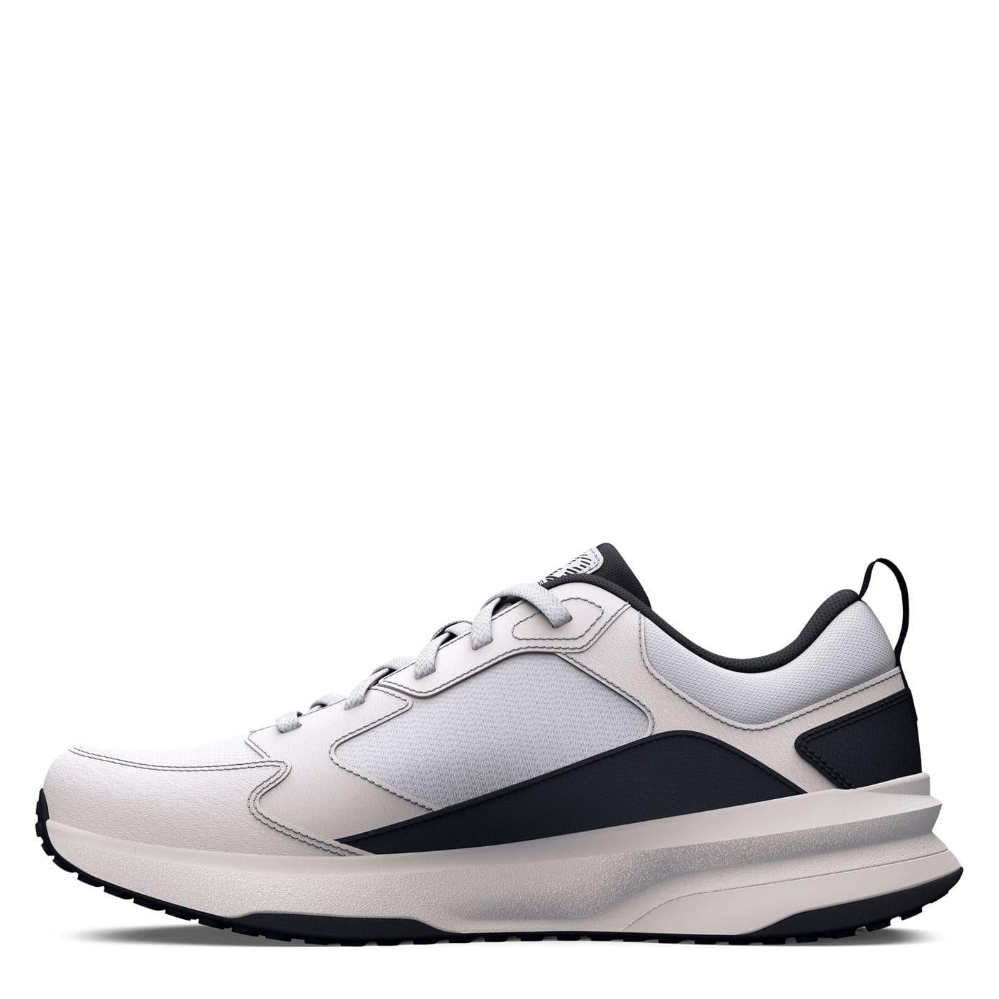 White-Black - Back - Under Armour Mens Charged Edge Leather Trainers