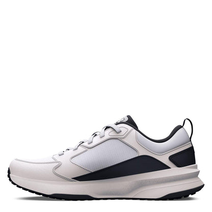 White-Black - Back - Under Armour Mens Charged Edge Leather Trainers