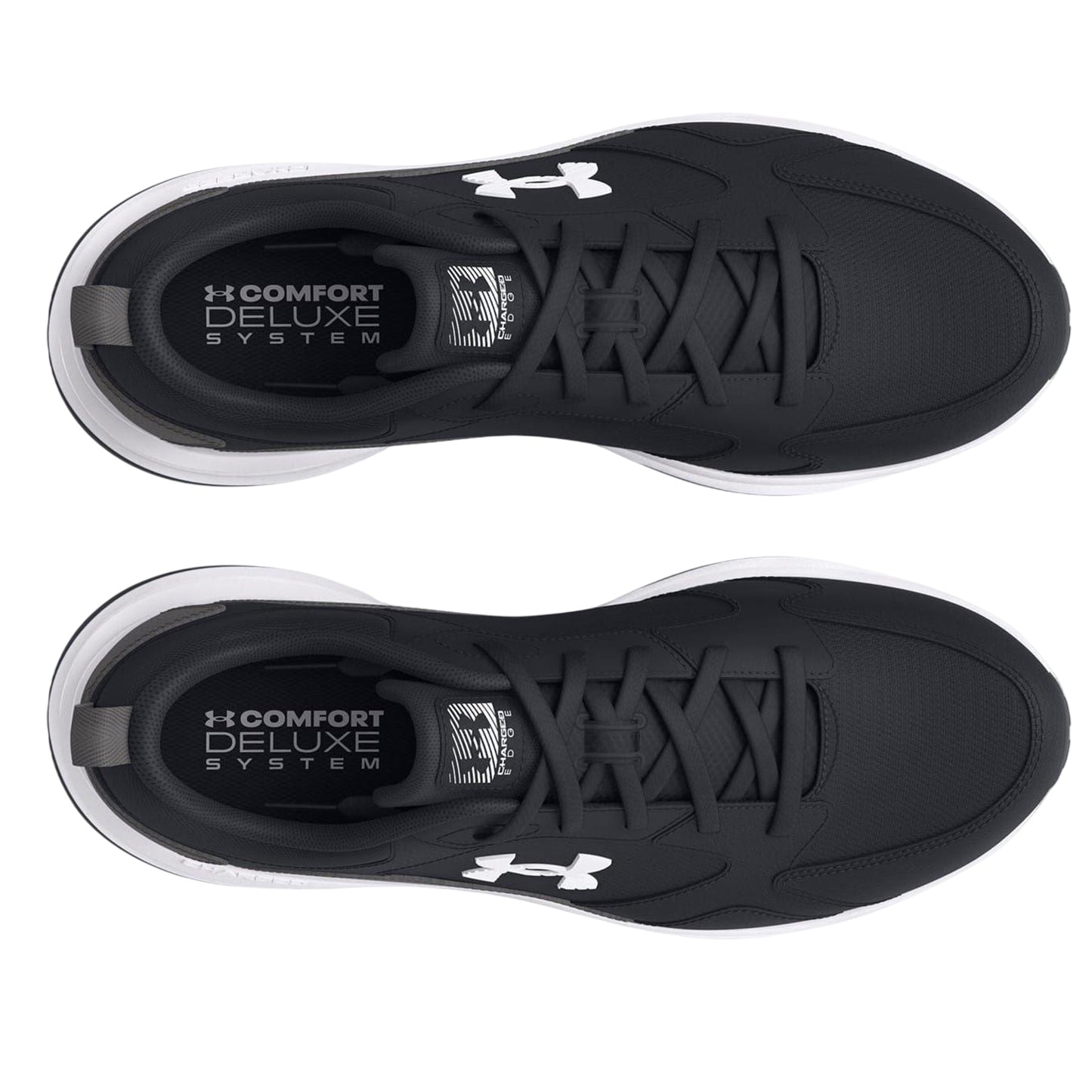 Black-Grey-White - Lifestyle - Under Armour Mens Charged Edge Leather Trainers
