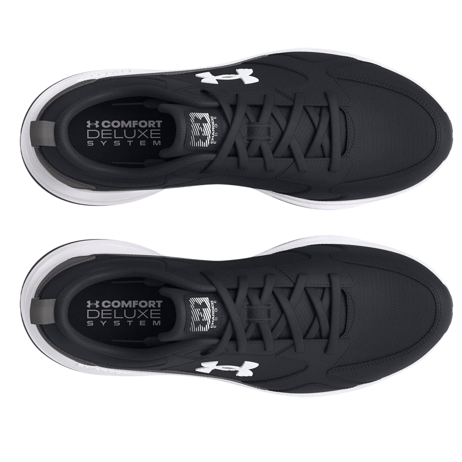 Black-Grey-White - Lifestyle - Under Armour Mens Charged Edge Leather Trainers