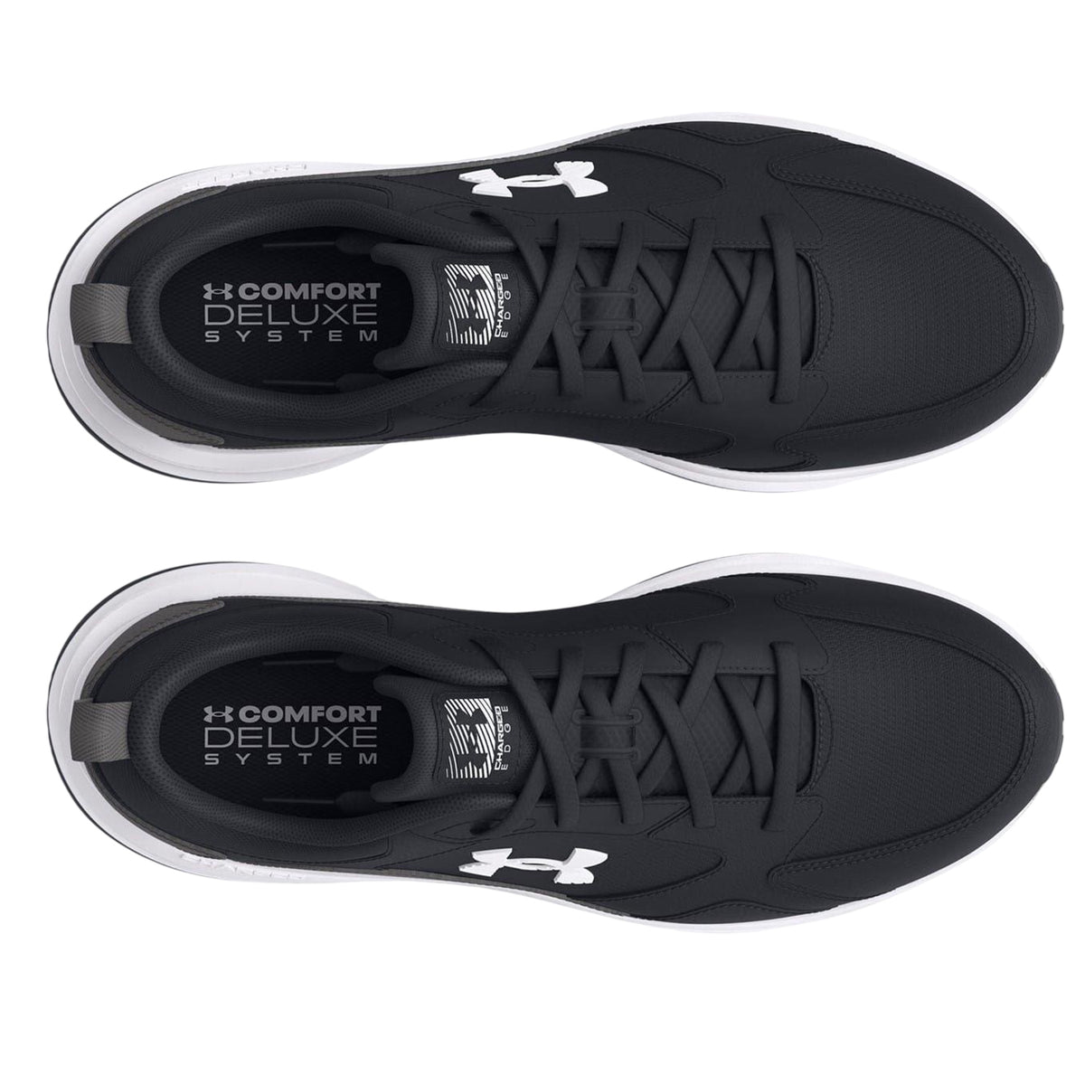 Black-Grey-White - Lifestyle - Under Armour Mens Charged Edge Leather Trainers