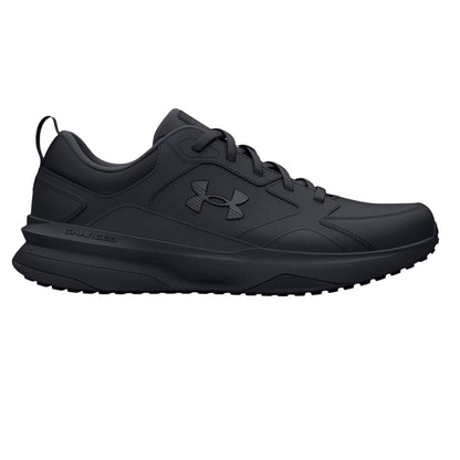 Triple Black - Front - Under Armour Mens Charged Edge Leather Trainers