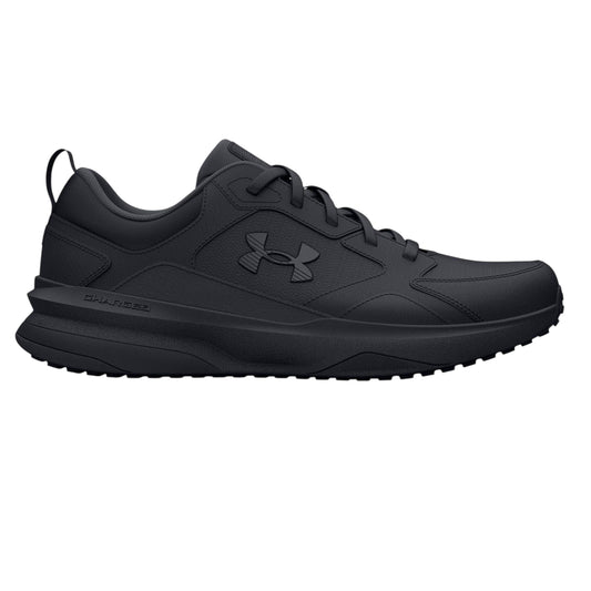 Triple Black - Front - Under Armour Mens Charged Edge Leather Trainers
