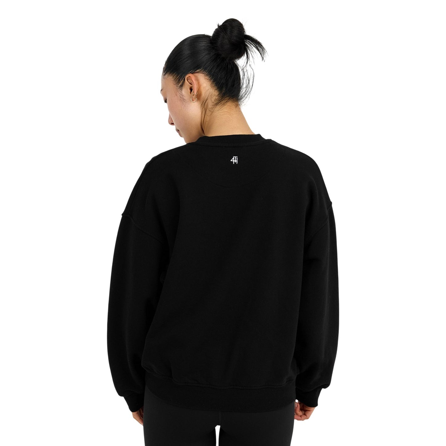 Black - Lifestyle - 4th & Reckless Womens-Ladies Leon Logo Crew Neck Sweatshirt