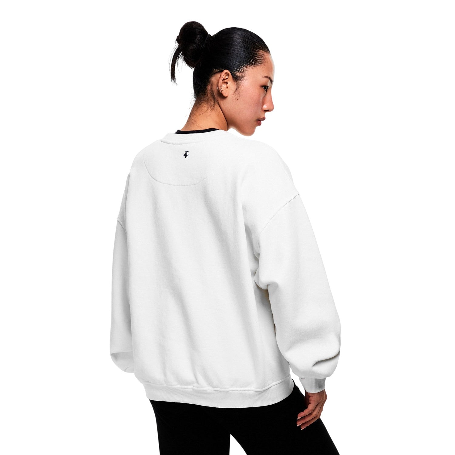 White - Lifestyle - 4th & Reckless Womens-Ladies Leon Logo Crew Neck Sweatshirt