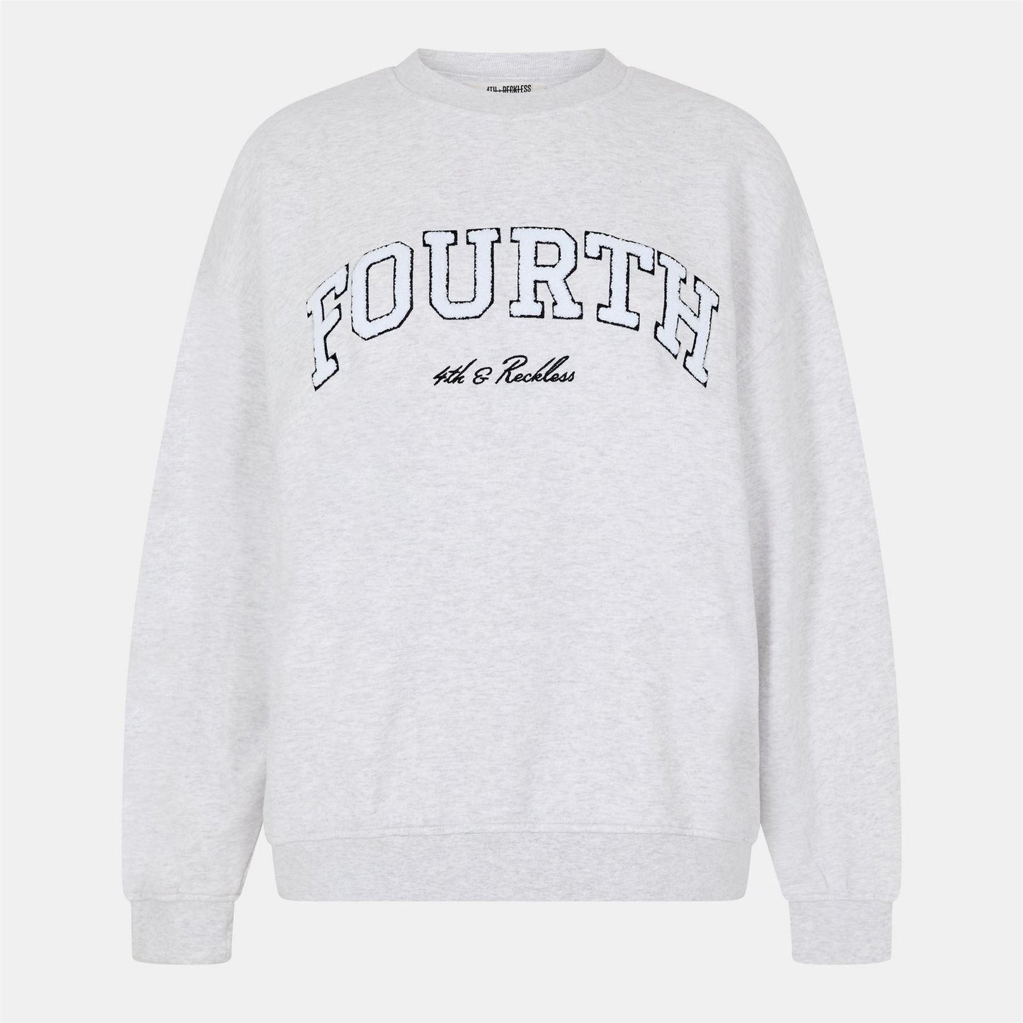 Light Grey - Front - 4th & Reckless Womens-Ladies Leon Logo Crew Neck Sweatshirt
