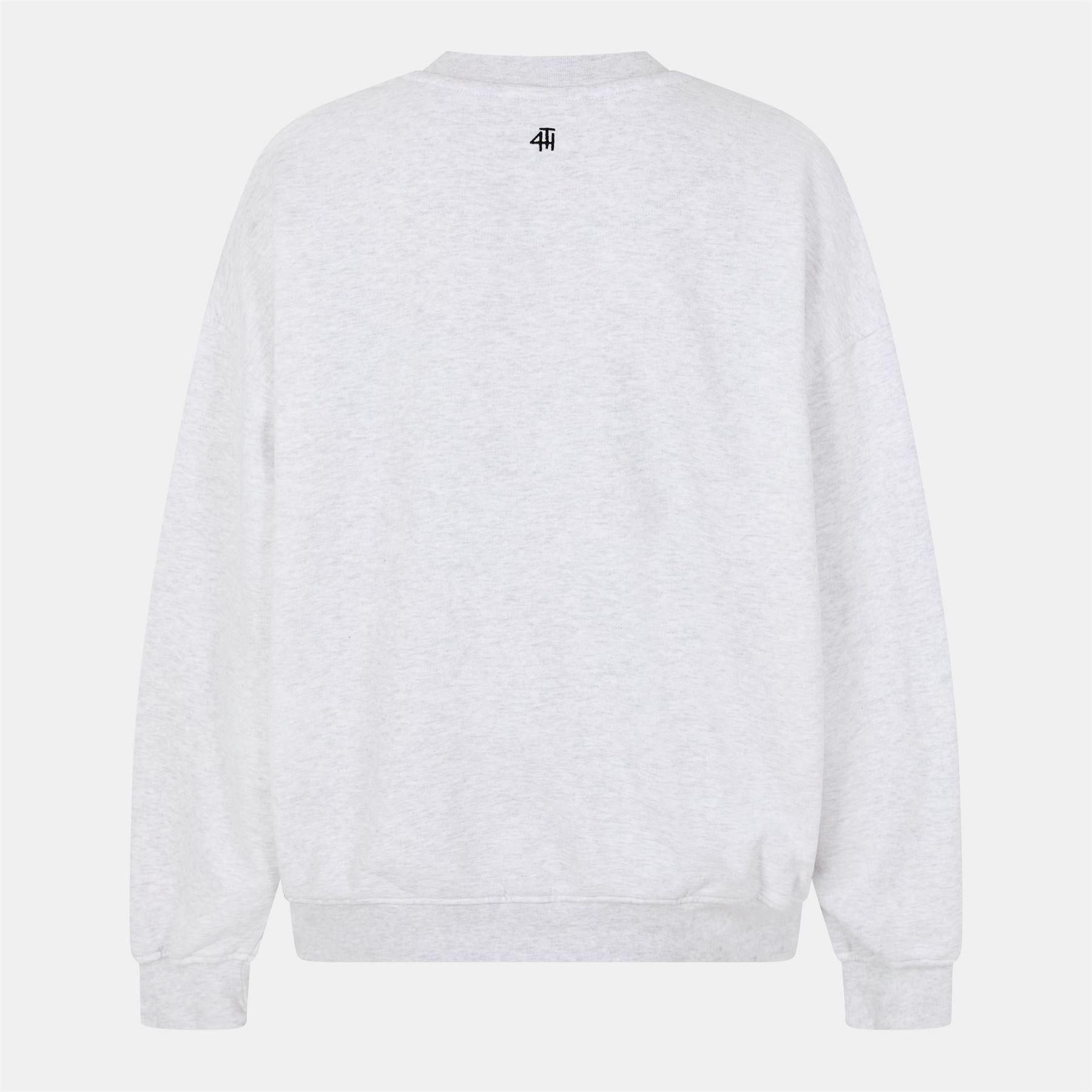 Light Grey - Back - 4th & Reckless Womens-Ladies Leon Logo Crew Neck Sweatshirt