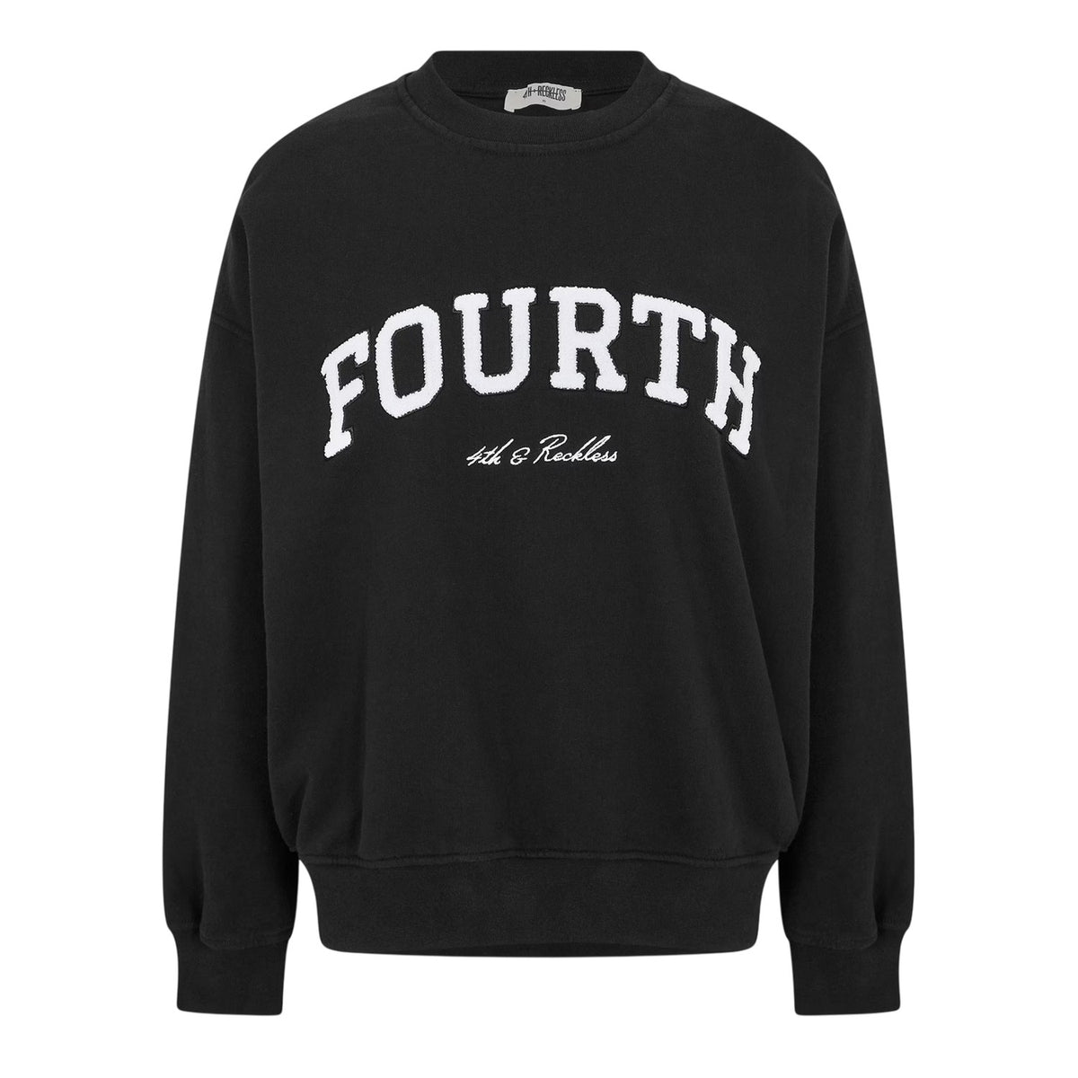 Black - Front - 4th & Reckless Womens-Ladies Leon Logo Crew Neck Sweatshirt