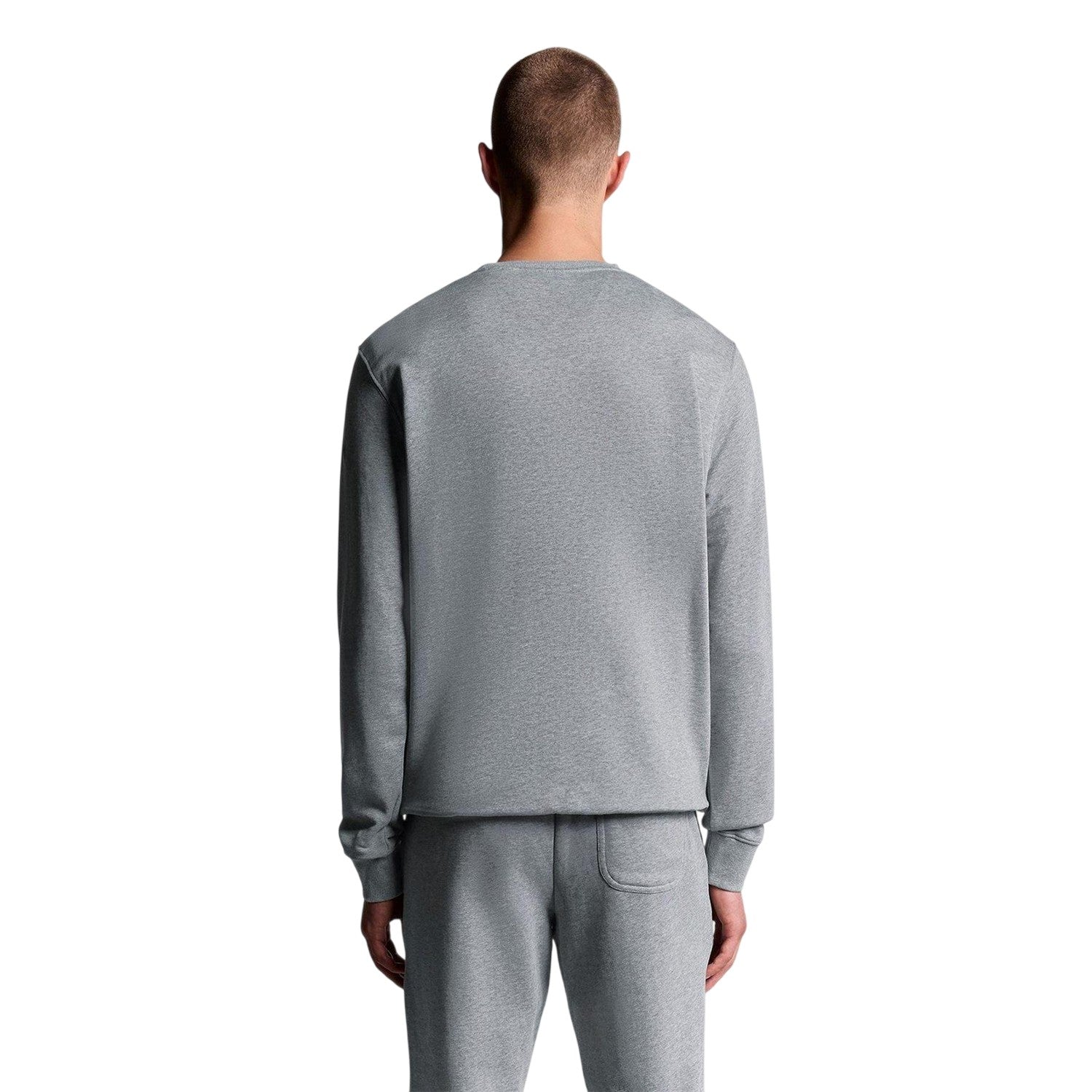 Grey Marl - Back - Lyle & Scott Mens Crew Neck Relaxed Fit Sweatshirt